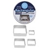 R&M International Fluted Rectangle Cookie and Biscuit Cutters, Tinplated Steel,