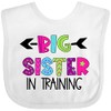 inktastic Big Sister in Training Baby Bib White 41a3c