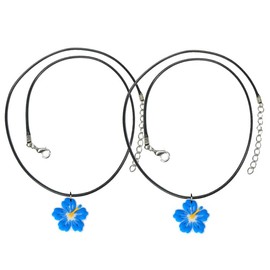 Generic Puerto Rico Flower Pendant Necklace Bracelet Neck Wrist or Ankle Yazzle Dazzle Set of 2 Flor De Maga Blue Yellow