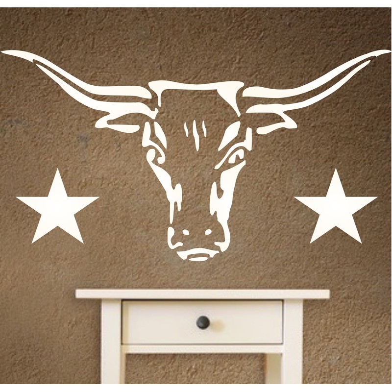 Longhorn Stencil - 30.5 x 16.5cm (M) - Reusable Cow