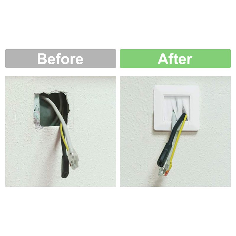 VCE Brush Faceplate White Single Gang Brushplate Brush Wall Plate