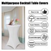 SUNTQ 4 Pack Spandex Table Covers, Cocktail Fitted Tablecloths, Round