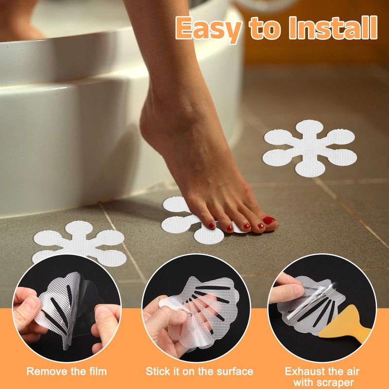 sourcing map 20pcs Non-Slip Bathtub Stickers, Anti-Slip Shower Stickers Showers