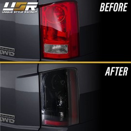 USR 09-15 Honda Pilot Tail Lights - JDM Style Black/Chrome Housing Light Shade of Smoke Lens Rear Tail Lamps Set (Left + Right) Compatible with 2009-2015 Honda Pilot SUV