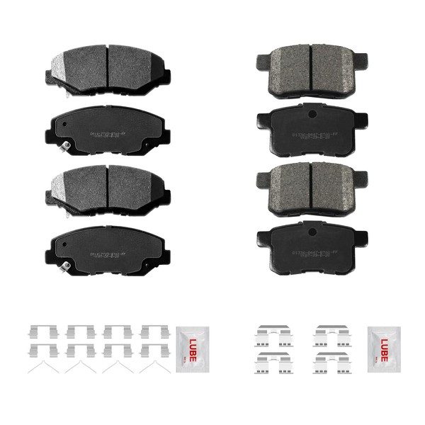 Fraxle Front and Rear Ceramic Brake Pads Set with Hardware