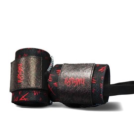 Katamu | Premium Wrist Straps | Wrist Support for Weighlifting, Powerlifting and Bodybuilding (Joker - Why So Serious Large)
