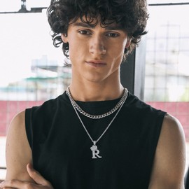 Richsteel Cubic Zirconia Crown Initial Pendant Necklace Monogram Jewelry