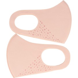 Small face line mask dot type same color 2 pieces pink beige