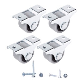 Siso A/S Mini Swivel Castors Set of 4 25mm Plastic Rubber Castors with Metal Plate Furniture Equipment