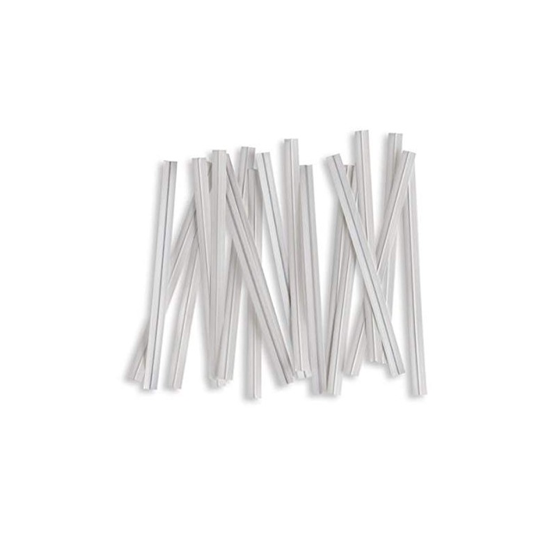Weststone 100pcs Plastic/Paper Coated White 4" X 1/4" Twist Ties