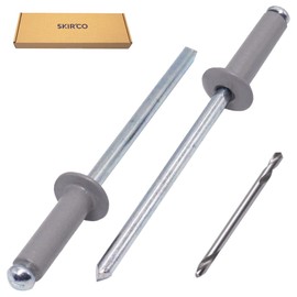 SKIR'CO (350 pieces) blind rivets painted 4.0 x 14 mm, aluminium pop rivets, drill included (dust grey RAL 7037)