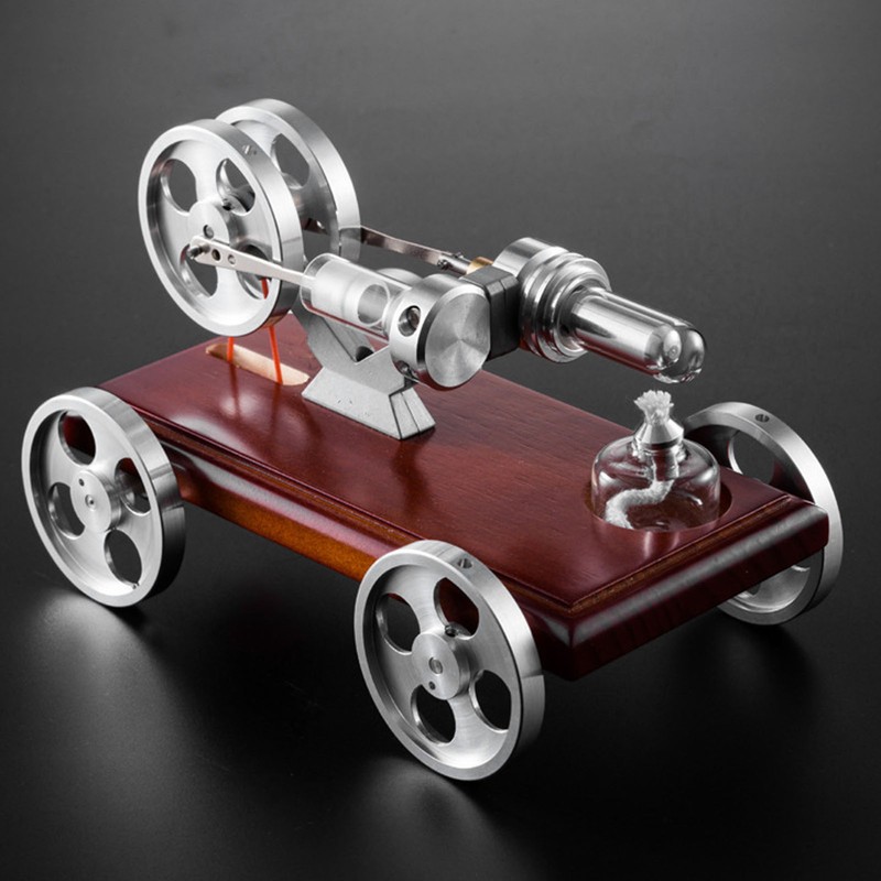 Metal Stirling Engine Model Car Toy Kit Aluminum Alloy Science