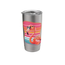 Vintage Flamingo Graphic Sunglasses Retro Bird Women Men 80s Stainless Steel Insulated Tumbler