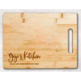 Gigi's Kitchen Cutting Board - Meals And Memories Made Here - Cutting Board For Christmas - Birthday - Mother's Day From Grandkids