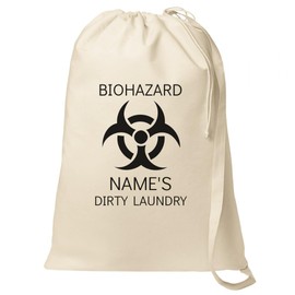 Funny Biohazard Custom Name Laundry Bag: Canvas Laundry Bag