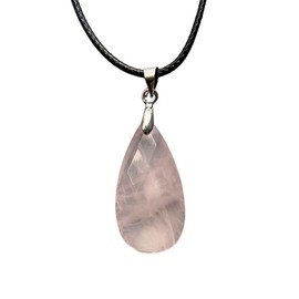 VIE VIE Teardrop Faceted Pendant (Rose Quartz)