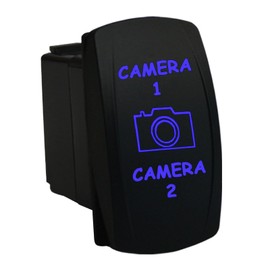 12V 20A / 24V 10A ON-Off-ON Rocker Switch Camera 1 Camera 2 6B10B2 Universal fits Toyota Nissan Holden Mitsubishi Ford Amarok etc. Dual LED in Blue
