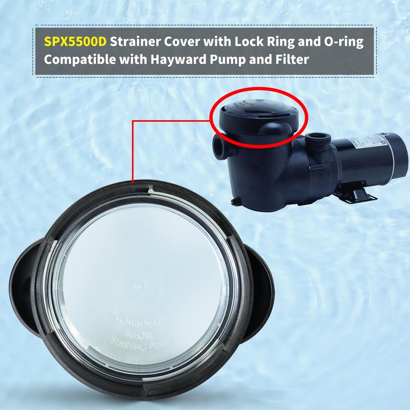 Vsttar SPX5500D Strainer Cover with Lock Ring and O-Ring Replacement