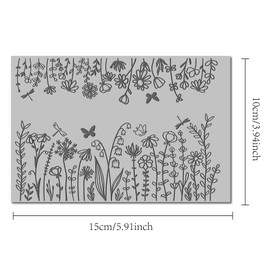 arriettycraft Polymer Clay Wildflowers Dandelion Texture Sheets for Earrings Jewelry Making, Clay Flowers Texture Mats for Polymer Clay Projects Floral Stamps for Clay Earrings Tools