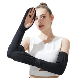 PALAME Arm Cover, Women's, Summer, 2023 Latest Super Large Coverage, Cool Touch Feeling -5°C, UPF 50+, Back of Hand Cover, Loose Fit, Mesh Breathable, Sweat Absorbent, Quick Drying, Cooling, Anti-UV Protection, Sun Protection, UV Protection, Arm Cover, O