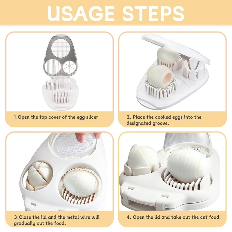 3-in-1 Egg Slicer – Egg Cutter for Hard Boiled Eggs