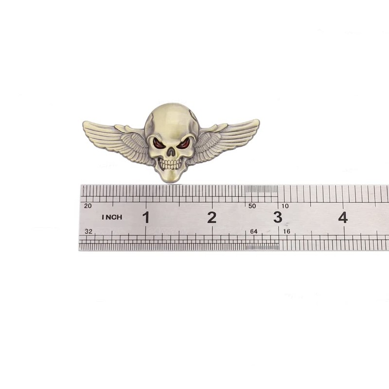 Pack of 2 Skull Emblem Car Sticker 3D Skull Badge