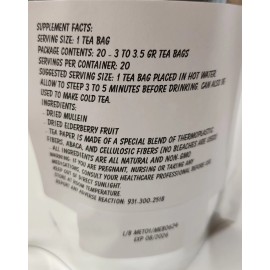 Paisley Farm and Crafts Made Fresh For A Healthy You Mullein Leaf Elderberry Blend Tea Bags - All Natural Wildcrafted - 20 Pk