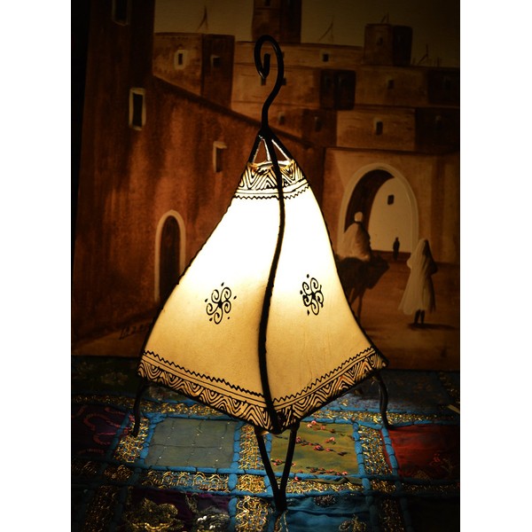 Henna Lamps & Sconces Moroccan Handmade Leather Lamp Henna Tattoo African Beige