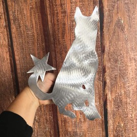 PT Hudson Alumi-Art German Shepherd Dog Christmas Tree Topper, Wreath Decoration, Holiday Decoration, Metal, Pet Memorial