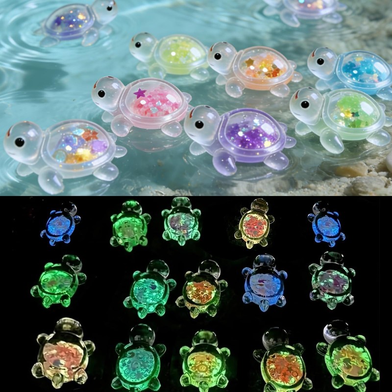 nuneoeuo 30PCS Mini Turtles,Mini Animals Tiny Resin Animalses Glittering Star