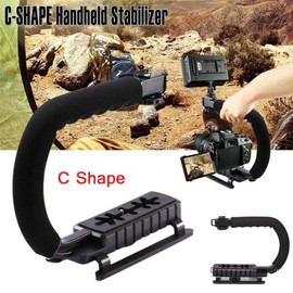 Operitacx Photo Video Camera C Type and U Type Stabilizer Hand Grip Black Handheld Stabilizer for Low Angle Filming for Travel Photography and Vlogging