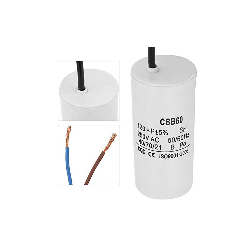 Condensador De Corriente De Cable Revestido 250Vac 50 / 60Hz