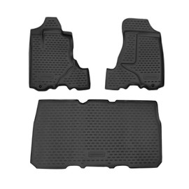 OMAC Floor Mats for Honda Element 2003-2011 Car Mats All Weather 3D Custom Fit Rubber Mat Waterproof Odorless TPE Floor Liners Laser Measured Non-Slip (Black)