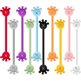 WADY 10 bridas magnéticas para cables de silicona suave, Bridas Magnéticas Para Cordones,organizador de reutilizable, guardacables portátiles para oficina, escuela, hogar