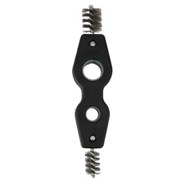 Copper Tubing Brush, 4 in 1 Stainless Steel Inner & Outer Thread Copper Pipe Tubing Brush Cleaner with Anti-Slip Handle for Installation Plumbing Soldering (Black)