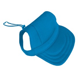 Rainbow Heart Dog Hat Cap Sun Visor | Adjustable Neck Strap with Ear Holes | Pride | Cute & Trendy Pet Accessory with Patch Detail |DC, Turquoise, Large Patch 1