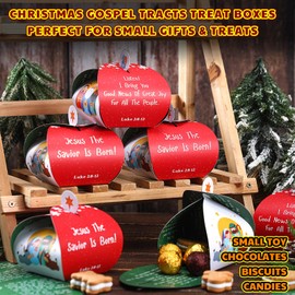 Reallnaive 20 Pcs Christmas Gospel Tracts Treat Boxes Christian Bible Tracts Gift Boxes Tract Gospel Message Bible Boxes for Evangelism Xmas Ministry Share Gospel Sunday School Gifts