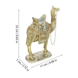 Alipis Brass Camel Figurine,wild Life Animal Statues Ornament Standing Camel with Saddle Blanket Contemporary Bookshelf Decor for Home Office Style B