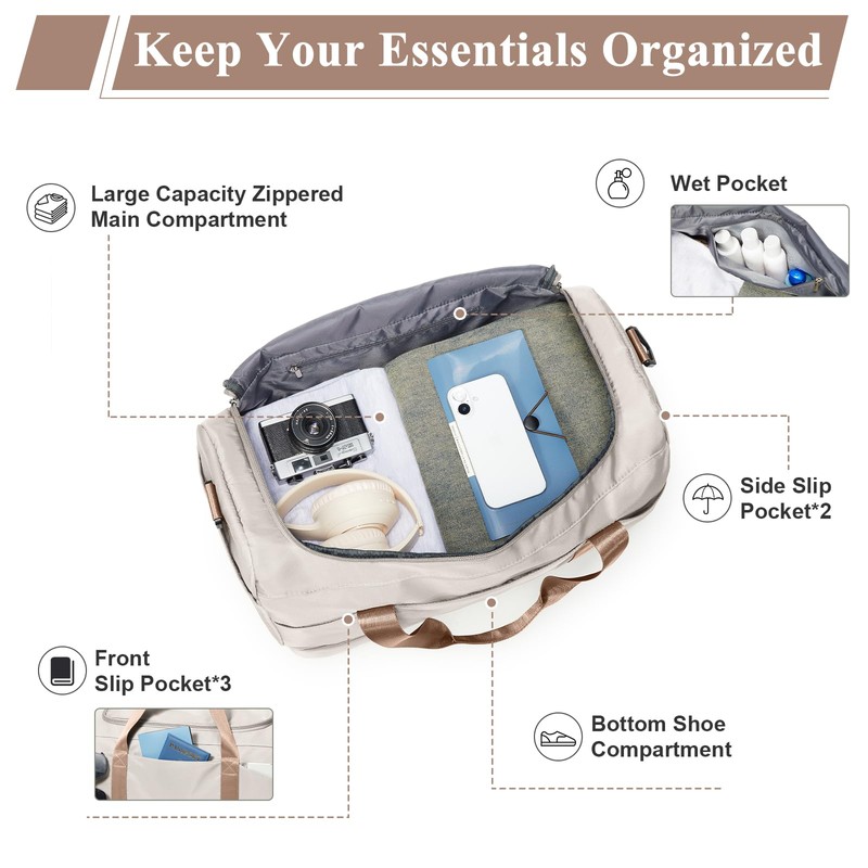 Large Travel Duffle Bag,Carry-on Overnight Weekender Bags for Women