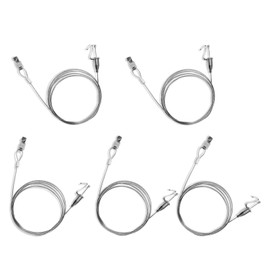 Augsion Picture Rail, Stainless Steel Wire, Hook, with Free Metal Clasp, Hanging Bracket, For Picture Frames, Wall Hangings, Exhibitions, Silver, Diameter 0.6 x 78.7 inches (1.5 mm) x 78.7 inches (200 cm)