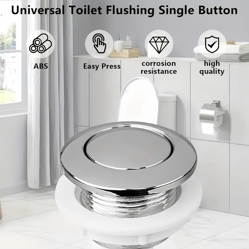 2PCS Toilet Flush Button,Round Head Toilet Cistern Push Button,38mm Single