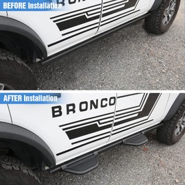 ROADER Bronco Side Steps for Ford Bronco Accessories 2021 2022 2023 2/4 Door, Black Running Boards Side Steps Bar Nerf Bar fit Ford Bronco with Rock Rail 2PCS