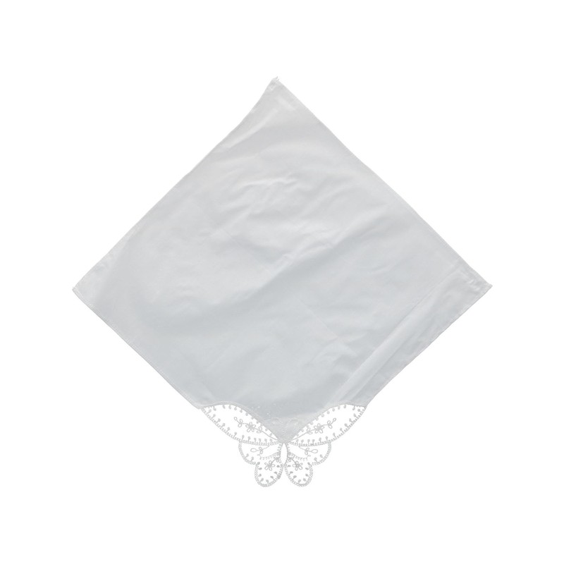 CTM - Pañuelo de encaje de mariposa para mujer, Blanco,