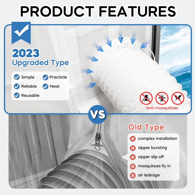 Loviga Universal Sliding Door Seal Kit for Portable Air Conditioner