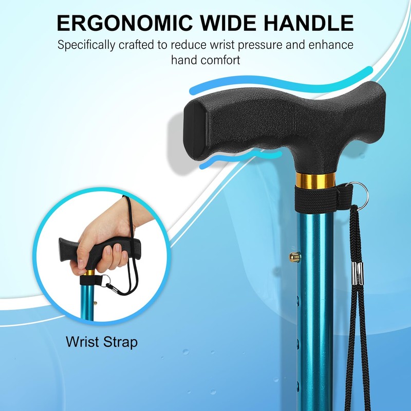 supregear Folding Cane, Lightweight 5-Level Adjustable Walking Stick with Wrist