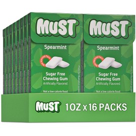 Elite Must Spearmint Sugar Free Chewing Gum, 1oz (16 Pack) | Product of Israel