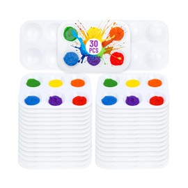 Mr. Pen- Plastic Paint Palette, 30 Pack, 6 Wells, White Rectangular Paint Tray Palette for Painting, DIY Craft
