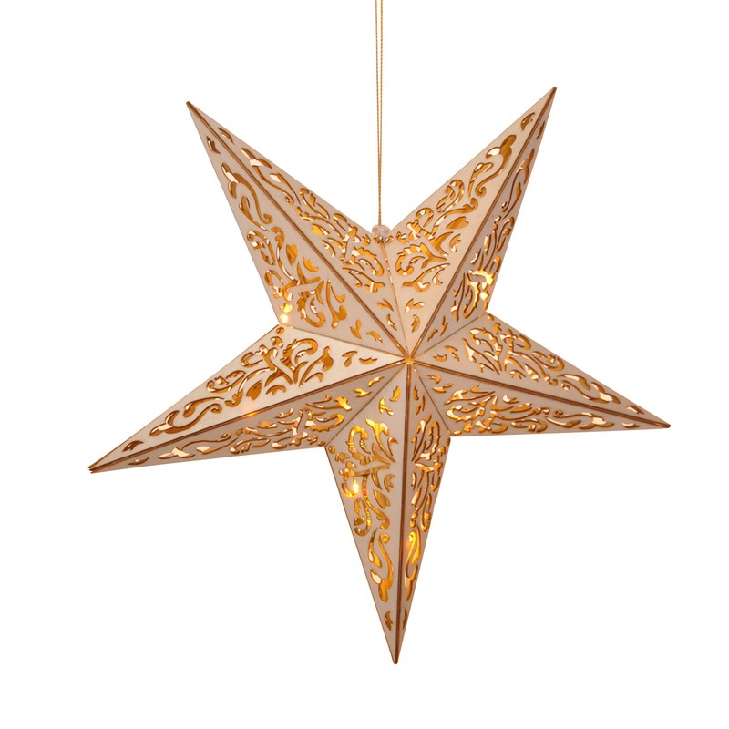 Wooden Star with Remote Control 40 cm LED Illuminated Star