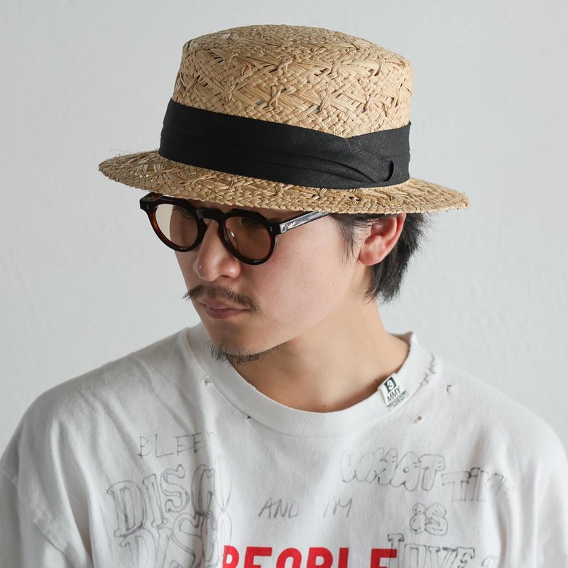 LEK HATTER RAFFIA BOATER HAT RH-200 Men's Raffia Hat, Cankan