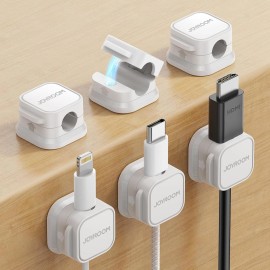 JOYROOM 6 Pack Magnetic Cable Clips, Adjustable Cord Holder, Under Desk Cable Management